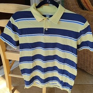 Childrens place yellow striped polo xl/14